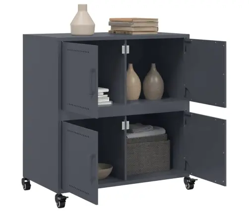 Kumode, Antracītpelēka, 68X39X72 Cm, Tērauds Vidaxl