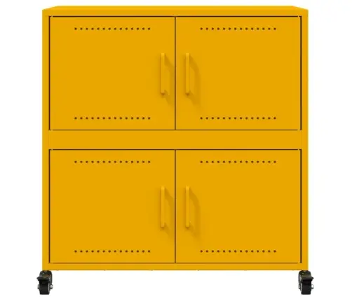 Kumode, Sinepju Dzeltena, 68X39X72 Cm, Tērauds Vidaxl