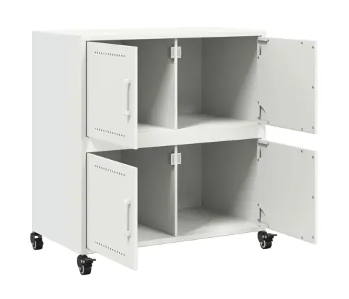 Kumode, Balta, 68X39X72 Cm, Tērauds Vidaxl