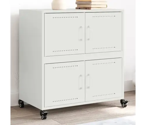 Kumode, Balta, 68X39X72 Cm, Tērauds Vidaxl