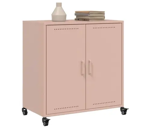 Kumode, Rozā, 68X39X72 Cm, Tērauds Vidaxl