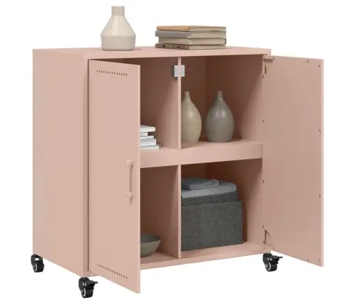 Kumode, Rozā, 68X39X72 Cm, Tērauds Vidaxl