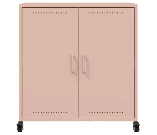 Kumode, Rozā, 68X39X72 Cm, Tērauds Vidaxl