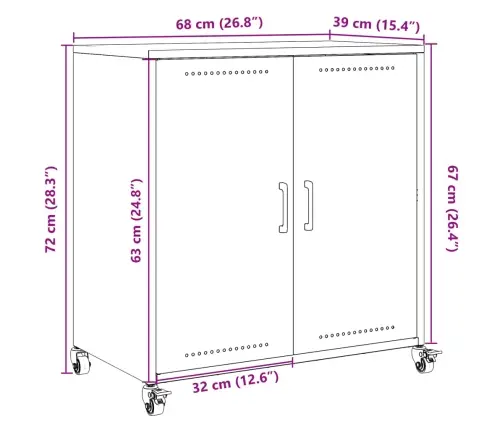 Kumode, Antracītpelēka, 68X39X72 Cm, Tērauds Vidaxl