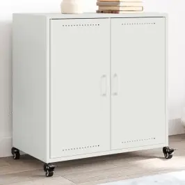Kumode, Balta, 68X39X72 Cm, Tērauds Vidaxl