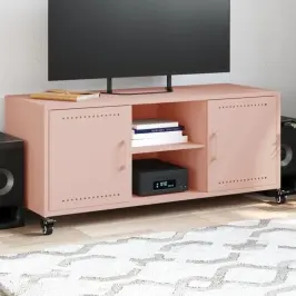 Tv Skapītis, Rozā, 100,5X39X43,5 Cm, Tērauds Vidaxl