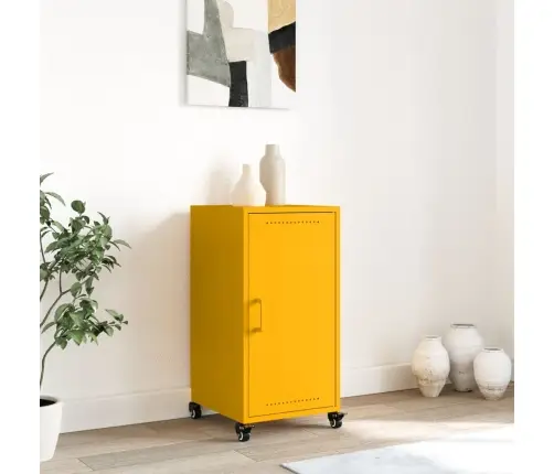 Kumode, Sinepju Dzeltena, 36X39X72 Cm, Tērauds Vidaxl
