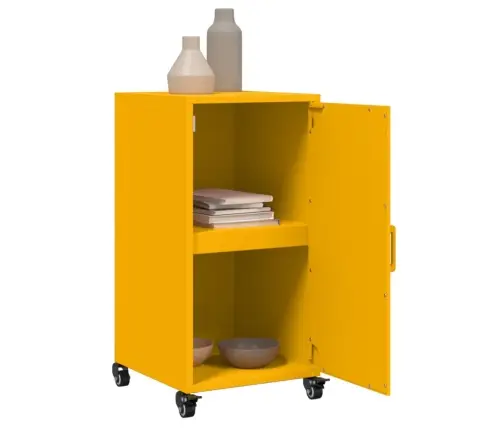 Kumode, Sinepju Dzeltena, 36X39X72 Cm, Tērauds Vidaxl