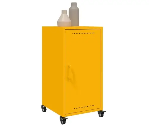 Kumode, Sinepju Dzeltena, 36X39X72 Cm, Tērauds Vidaxl