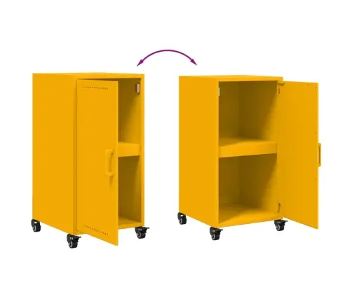 Kumode, Sinepju Dzeltena, 36X39X72 Cm, Tērauds Vidaxl