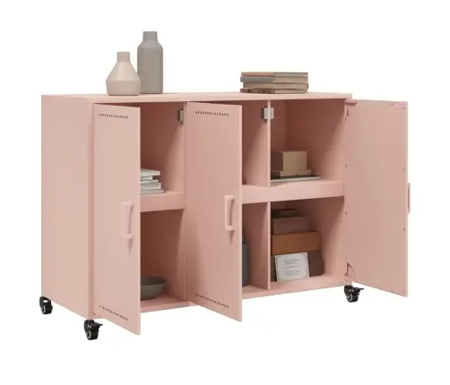 Kumode, Rozā, 100,5X39X72 Cm, Tērauds Vidaxl