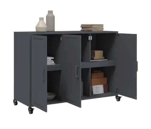 Kumode, Antracītpelēka, 100,5X39X72 Cm, Tērauds Vidaxl