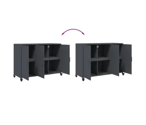 Kumode, Antracītpelēka, 100,5X39X72 Cm, Tērauds Vidaxl