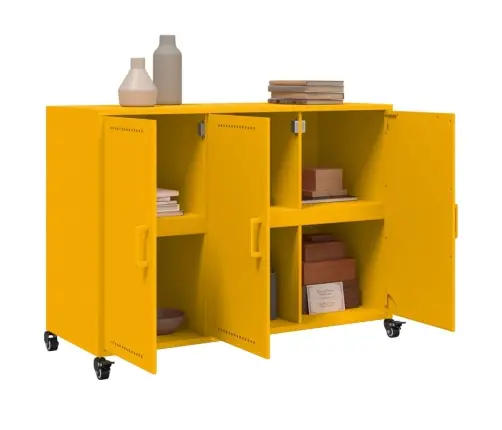 Kumode, Sinepju Dzeltena, 100,5X39X72 Cm, Tērauds Vidaxl