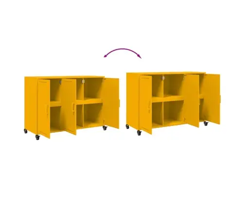 Kumode, Sinepju Dzeltena, 100,5X39X72 Cm, Tērauds Vidaxl