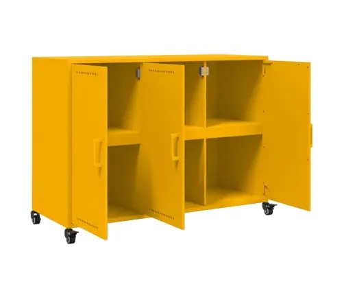 Kumode, Sinepju Dzeltena, 100,5X39X72 Cm, Tērauds Vidaxl