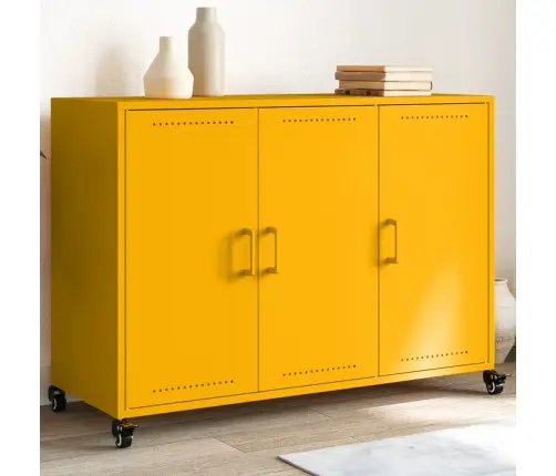 Kumode, Sinepju Dzeltena, 100,5X39X72 Cm, Tērauds Vidaxl