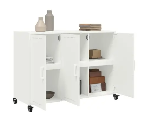 Kumode, Balta, 100,5X39X72 Cm, Tērauds Vidaxl