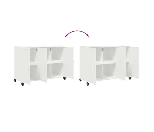 Kumode, Balta, 100,5X39X72 Cm, Tērauds Vidaxl