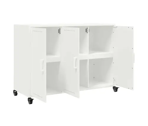 Kumode, Balta, 100,5X39X72 Cm, Tērauds Vidaxl