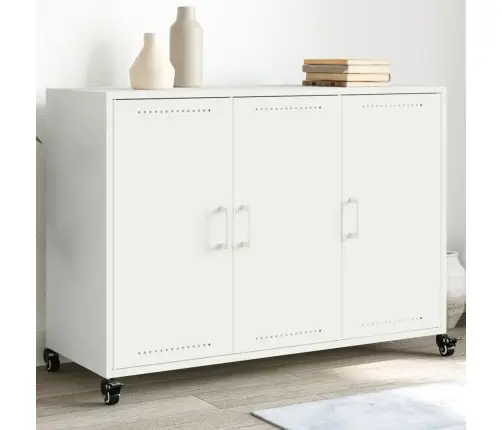 Kumode, Balta, 100,5X39X72 Cm, Tērauds Vidaxl