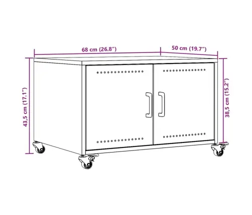 Kohvilaud, Antratsiithall, 68X50X43,5 cm Teras