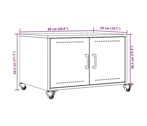 Kafijas Galdiņš, 68X50X43,5 Cm, Tērauds Vidaxl