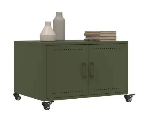 Kafijas Galdiņš Olīvu Zaļš 68X50X43,5 Cm Tērauds Vidaxl