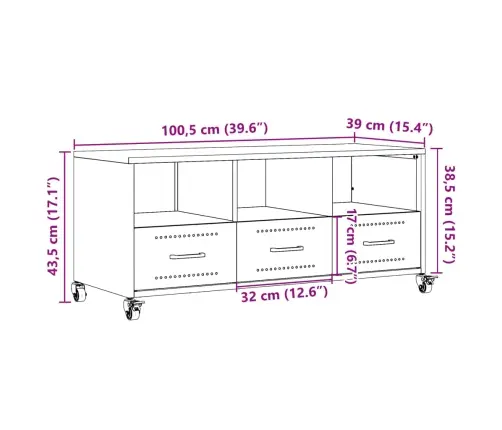 Tv Skapītis, Rozā, 100,5X39X43,5 Cm, Tērauds Vidaxl Tv Skapītis, Rozā, 100,5X39X43,5 Cm, Tērauds Vidaxl