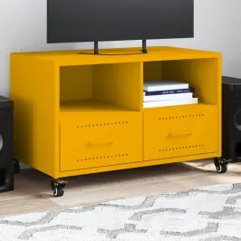 Tv Skapītis, 68X39X43,5 Cm, Tērauds, Sinepju Dzeltens Vidaxl
