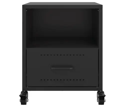 Naktsskapītis, Melns, 36X39X43,5 Cm, Tērauds Vidaxl