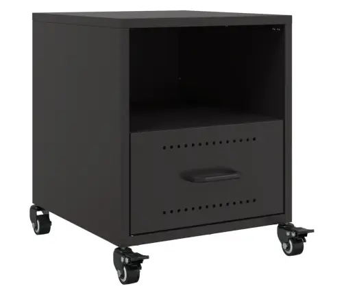 Naktsskapīši, 2 Gab., Melni, 36X39X43,5 Cm, Tērauds Vidaxl