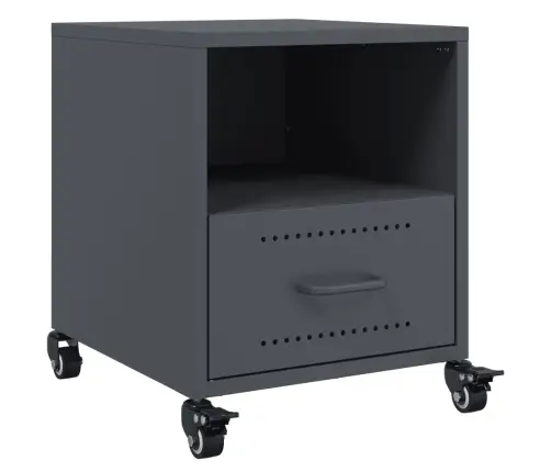 Naktinės Spintelės, 2Vnt., Antracito, 36X39X43,5cm Plienas