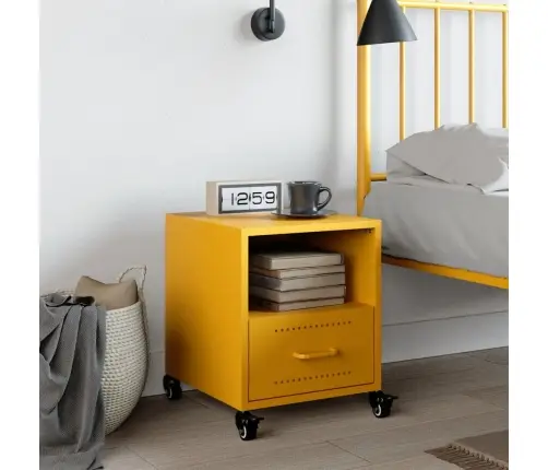 Naktinė Spintelė, Garstyčių Geltona, 36X39X43,5cm Plienas