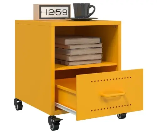 Naktinė Spintelė, Garstyčių Geltona, 36X39X43,5cm Plienas