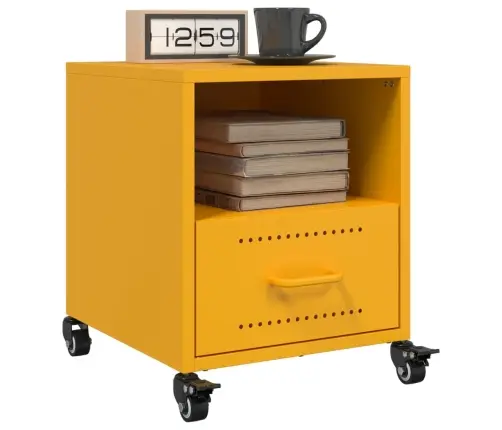 Naktinė Spintelė, Garstyčių Geltona, 36X39X43,5cm Plienas