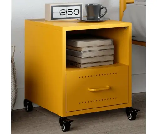 Naktinė Spintelė, Garstyčių Geltona, 36X39X43,5cm Plienas