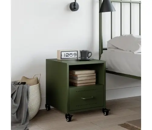 Naktsskapītis, Olīvu Zaļš, 36X39X43,5 Cm, Tērauds Vidaxl Naktsskapītis, Olīvu Zaļš, 36X39X43,5 Cm, Tērauds Vidaxl