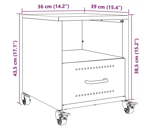 Naktsskapītis, Olīvu Zaļš, 36X39X43,5 Cm, Tērauds Vidaxl Naktsskapītis, Olīvu Zaļš, 36X39X43,5 Cm, Tērauds Vidaxl