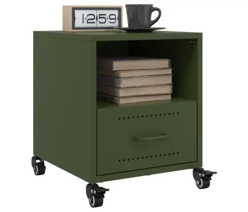 Naktsskapītis, Olīvu Zaļš, 36X39X43,5 Cm, Tērauds Vidaxl Naktsskapītis, Olīvu Zaļš, 36X39X43,5 Cm, Tērauds Vidaxl