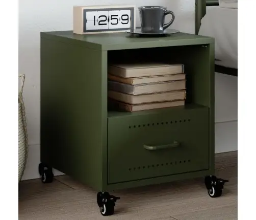 Naktsskapītis, Olīvu Zaļš, 36X39X43,5 Cm, Tērauds Vidaxl Naktsskapītis, Olīvu Zaļš, 36X39X43,5 Cm, Tērauds Vidaxl