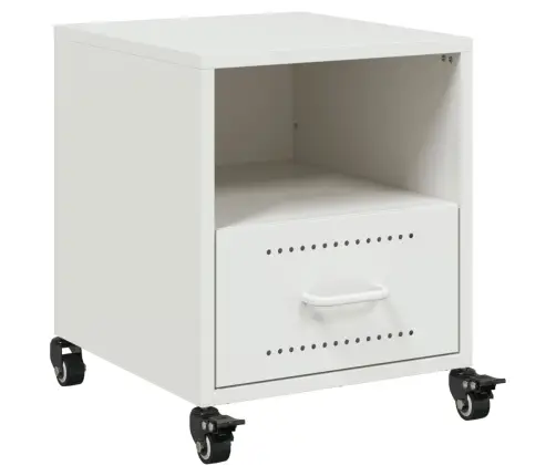 Naktinė Spintelė, Baltos Spalvos, 36X39X43,5cm Plienas