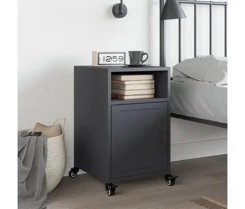 Naktsskapītis, Antracītpelēks, 36X39X59 Cm, Tērauds Vidaxl