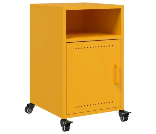 Naktsskapītis, 36X39X59 Cm, Tērauds, Sinepju Dzeltens Vidaxl