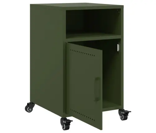 Naktsskapītis, Olīvu Zaļš, 36X39X59 Cm, Tērauds Vidaxl