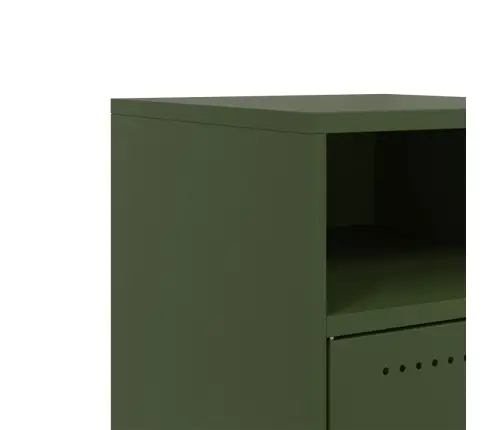 Naktsskapītis, Olīvu Zaļš, 36X39X59 Cm, Tērauds Vidaxl