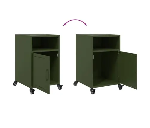 Naktinės Spintelės, 2Vnt., Alyvuogių, 36X39X59cm Plienas