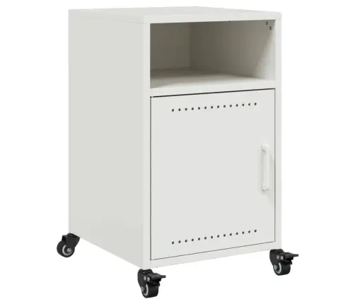 Naktsskapītis, Balts, 36X39X59 Cm, Tērauds Vidaxl