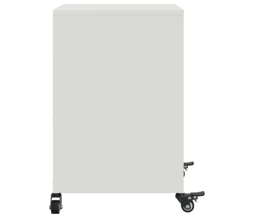 Naktsskapītis, Balts, 36X39X59 Cm, Tērauds Vidaxl