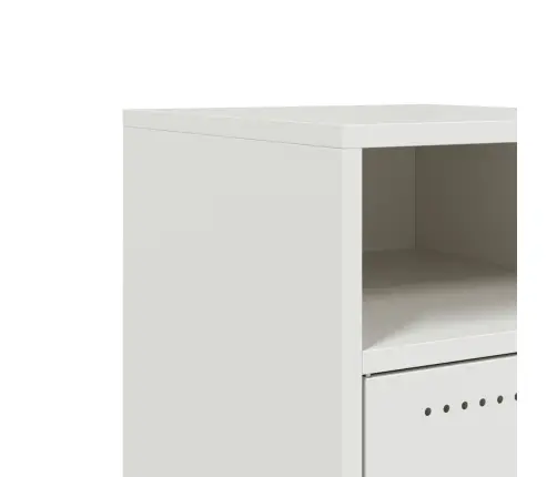 Naktsskapītis, Balts, 36X39X59 Cm, Tērauds Vidaxl